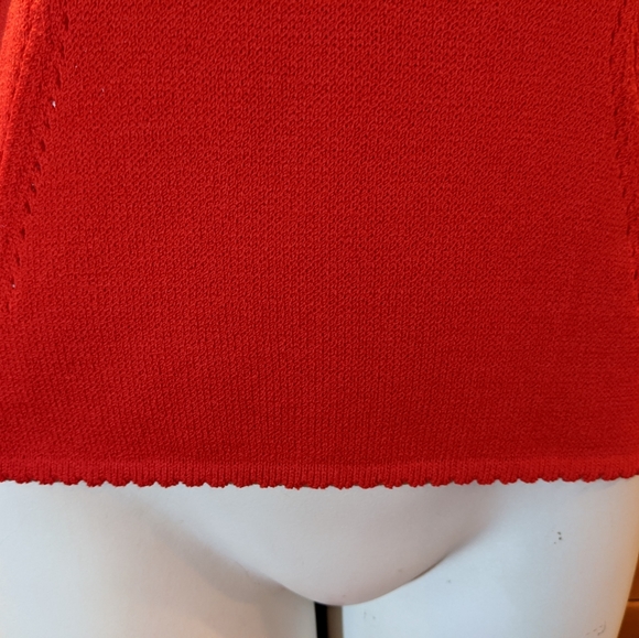 St. John Knit Set Skirt and Tank Orange-Red Size 6 Top Size Medium Skirt - Picture 5 of 16